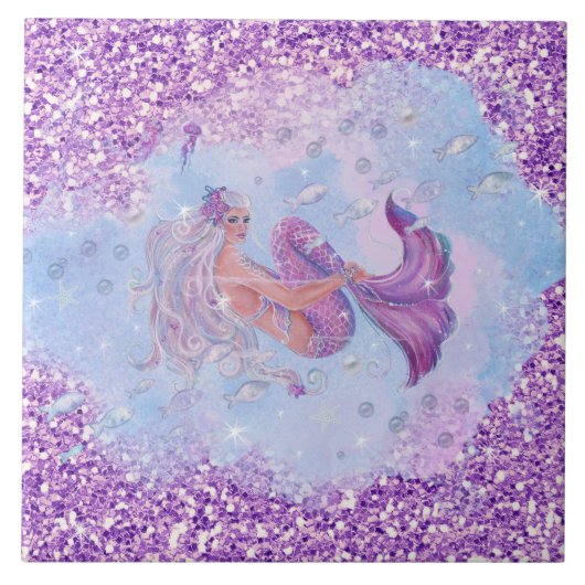 Carreau Sirène avec fleurs de Renee Lavoie (Devant)