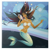 Carreau Sirène avec la coquille à l'oreille (Devant)