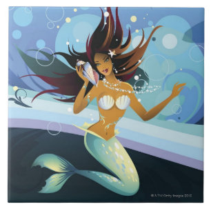 Carreau Sirène avec la coquille à l'oreille