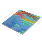 Carreau Sirène dans la peinture Abstraite au soleil (Côté)