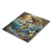 Carreau Sirène dans les vagues de l'océan (Côté)