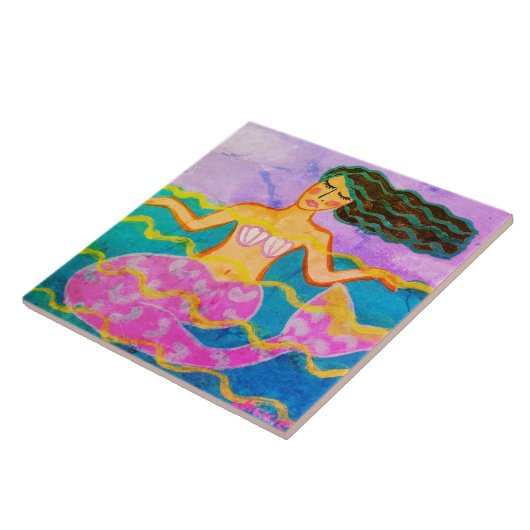 Carreau Sirène d'art Abstraite colorée (Côté)