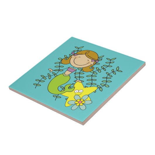 Carreau Sirène d'une chevelure de Brown (Côté)