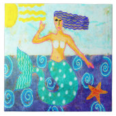 Carreau Sirène et Starfish Art Abstrait (Devant)