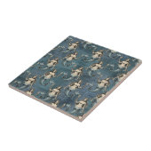 Carreau Sirène Mer Créatures Océan Bleu Couleur manuscrite (Côté)