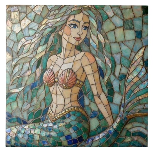 Carreau Sirène mosaïque (Devant)