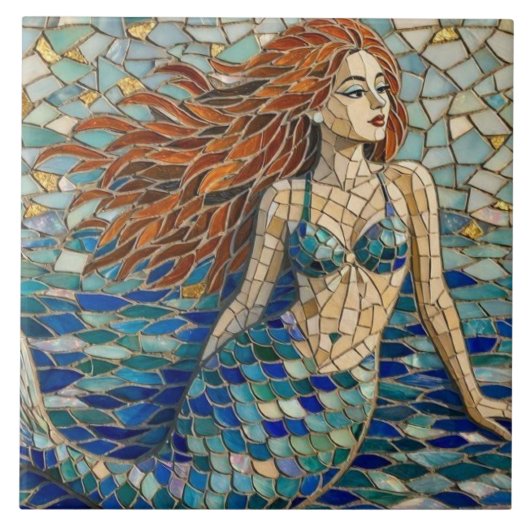 Carreau Sirène mosaïque (Devant)