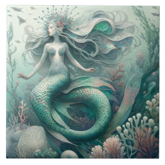 Carreau Sirène Océanique Enchantée - Carrelage Artistique 