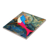 Carreau sirène rouge et bleue (Côté)