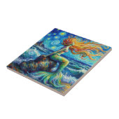 Carreau Sirène rousse style Van Gogh (Côté)