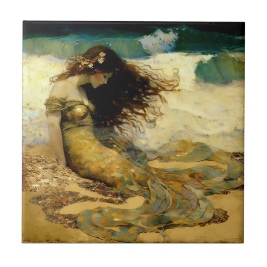 Carreau Sirène sur les sables dorés (Devant)