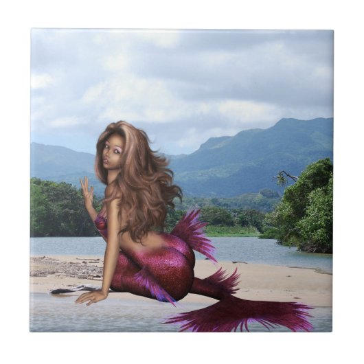 Carreau Sirène sur un banc de sable (Devant)