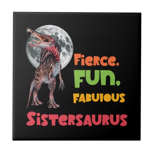 Carreau Sistersaurus Équipe de dinosaures sœurs appariées (Devant)