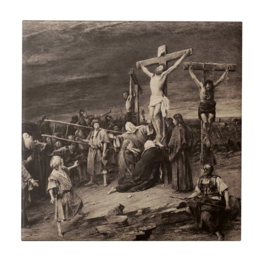 Carreau site du Golgotha et Jésus par Munkacsy (Devant)