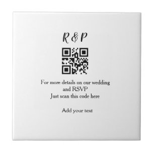 Carreau site web de mariage rsvp q r code ajouter nom text