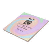 Carreau Site web de mariage rsvp q r code ajouter nom text (Côté)