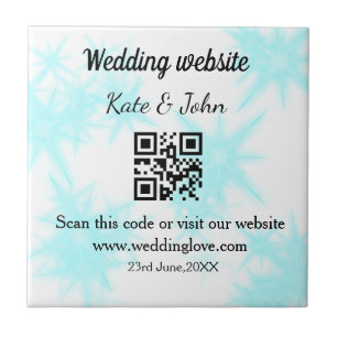 Carreau Site web de mariage simple minimal Q R code ajoute