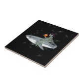 Carreau Skeleton équitation requin - Drôle cadeau Hallowee (Côté)