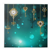 Carreau Skeleton Keys on Green Background (Devant)