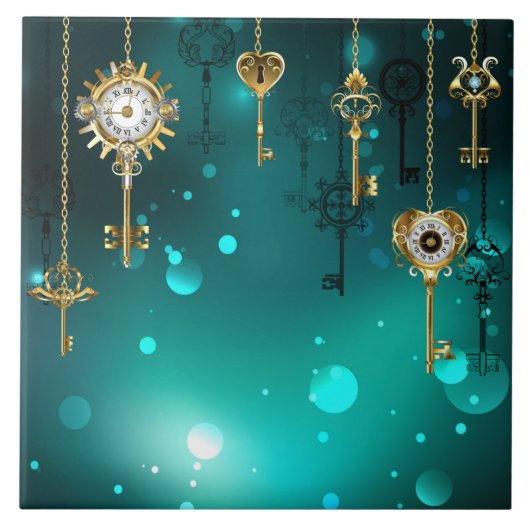 Carreau Skeleton Keys on Green Background (Devant)