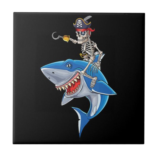 Carreau Skeleton Pirate équitation Requin mignonette Garço (Devant)