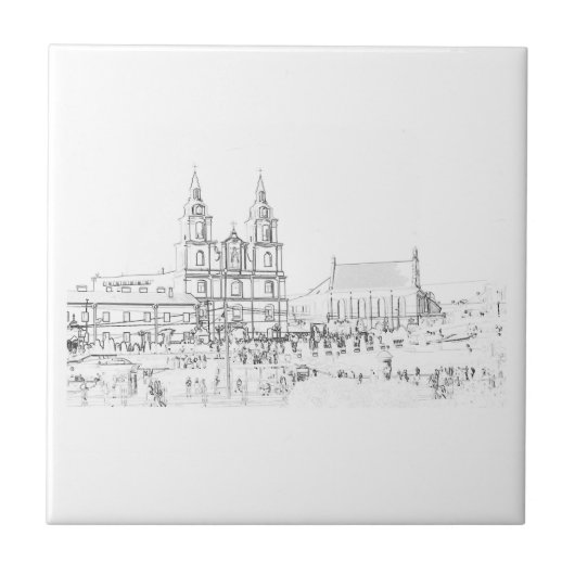 Carreau Sketch de l'église d'architecture urbaine (Devant)