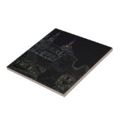 Carreau Sketch Lion de l'église d'architecture de la ville (Côté)