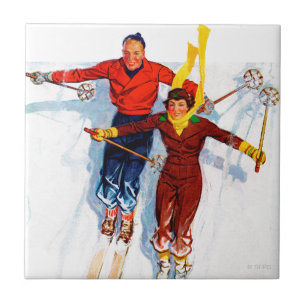 Carreau Ski de descente en couple
