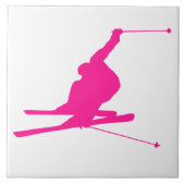 Carreau Ski de neige rose chaud (Devant)