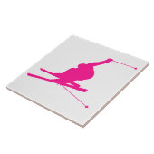 Carreau Ski de neige rose chaud (Côté)