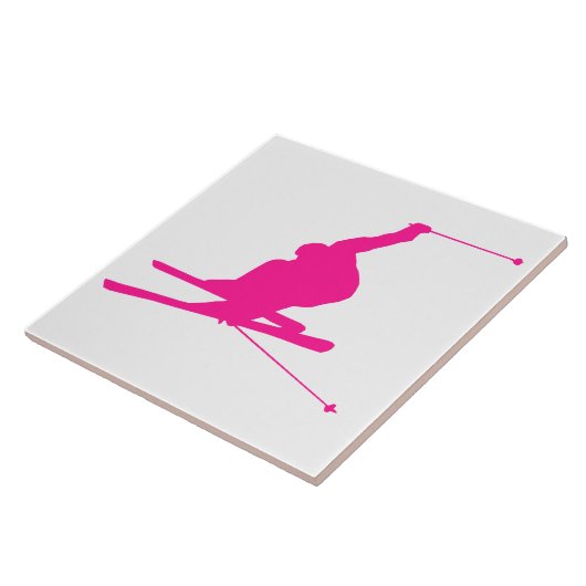 Carreau Ski de neige rose chaud (Côté)