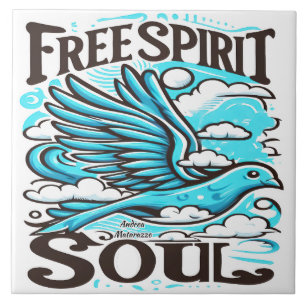 Carreau Sky Bird avec l'esprit et l'âme libres