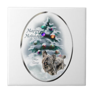 Carreau Skye Terrier Noël