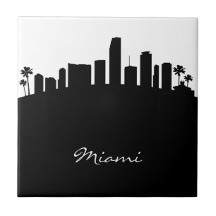 Carreau Skyline Black and White Miami