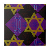 Carreau SlipperyJoe's Happy Hanoukka Star de David menorah (Devant)