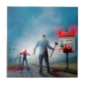 Carreau SlipperyJoe's heureux Halloween yeux brillants zom (Devant)