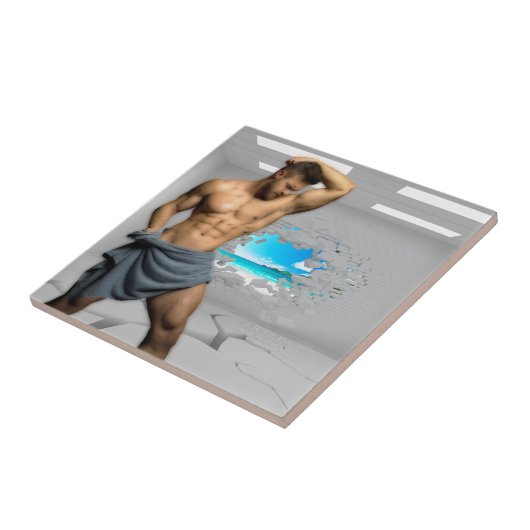 Carreau SlipperyJoe's Man serviette brisée mur de brique b (Côté)