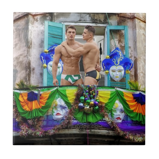 Carreau SlipperyJoe's Mardi Gras masques perles décoration (Devant)