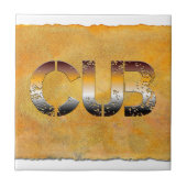 Carreau SlipperyJoe's petit ours mot orange-brun pro (Devant)