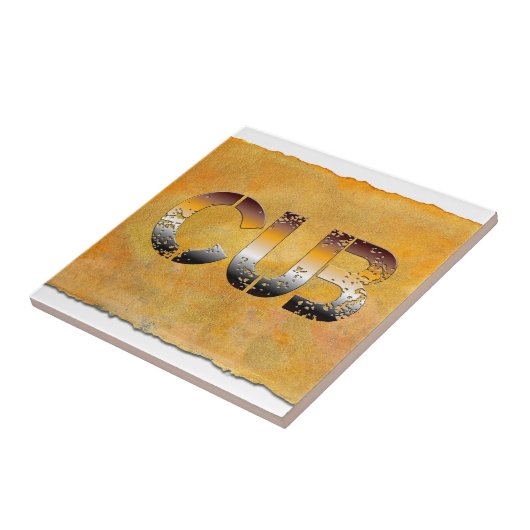 Carreau SlipperyJoe's petit ours mot orange-brun pro (Côté)