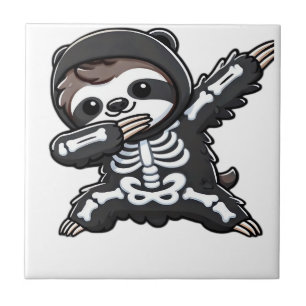 Carreau Sloth Halloween squelette enfants femmes hommes Sl