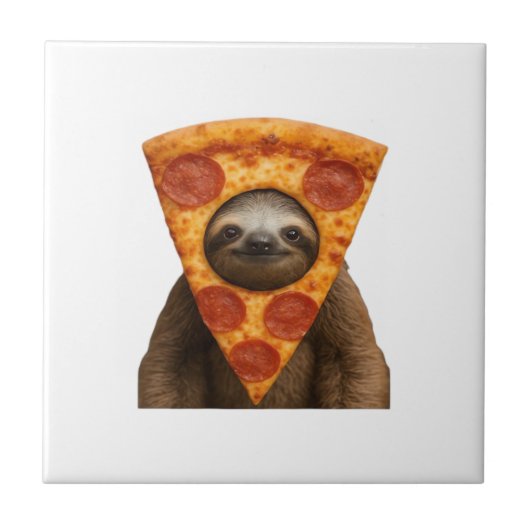 Carreau Sloth pizza funny weird prank meme cute happy chri (Devant)