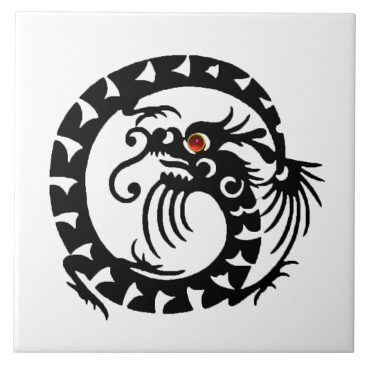 Carreau SNAKE DRAGON, Black White Red (Devant)