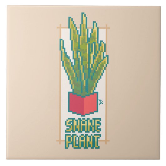 Carreau Snakeplant, Pixelart  (Devant)