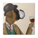 Carreau Snob de vin de boîte<br><div class="desc">Boxer Wine Snob par Fabfunky. Il dispose d'un boxeur bien habillé qui déguste du vin. | 190951D</div>