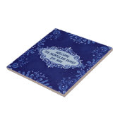 Carreau Snowflake pattern blue & white holiday custom name (Côté)
