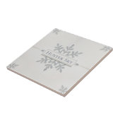 Carreau Snowflake pattern blue & white holiday custom name (Côté)