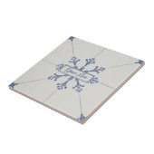 Carreau Snowflake pattern blue & white holiday custom name (Côté)