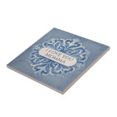 Carreau Snowflake pattern blue & white holiday custom name (Côté)