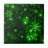 Carreau Snowflakes with Green Background (Devant)